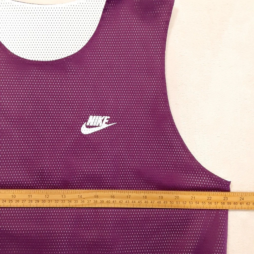 Nike Vintage Mens Reversible Swoosh Jersey Tank Top XL Purple/White Mesh 2002